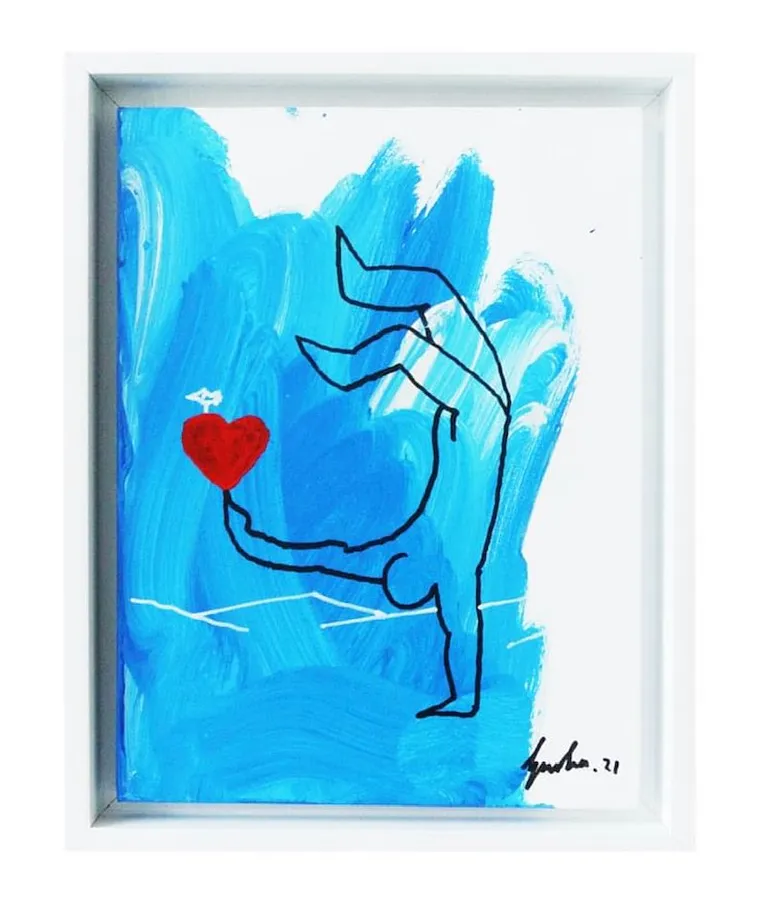 Image of Variation on the Theme of Love by Tsouladze Guela, size: 45.5 x 35.5, made of Acrylic on canvas, Painting medium, from Batumi, part of the Olympics 2024 Paris series