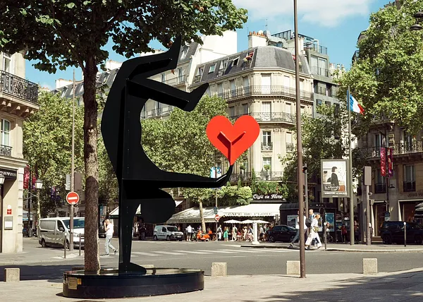 Image of Olympics 2024 opening sculpture EnEquilibre by Tsouladze Guela, size: 4,5 m, made of Metal, Sculpture medium, from Paris